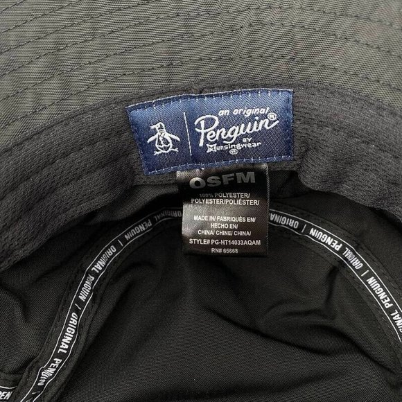 Original Penguin Bucket Hat OSFM Polyester Black Summer Pool Beach Style $45 - Picture 7 of 8